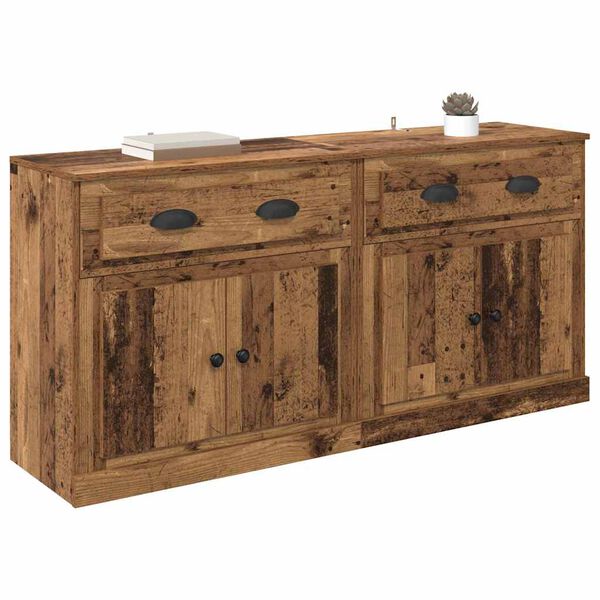 vidaXL Sideboards med skuffe 2 pcs Gammelt tr&aelig; 70 x 35,5 x 67,5 cm
