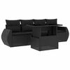 vidaXL sofas&aelig;t til haven 5 dele med hynder polyrattan sort