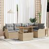 vidaXL Havesofa S&aelig;t med opbevaring 6 pcs Beige Poly rattan