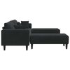 vidaXL Fløjls Sofa med pude 3 pcs Sort 208 cm Fløjl