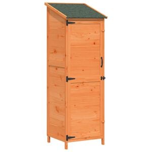 vidaXL Have Skur med tag Brun 59,5 x 56 x 176,5 cm Massivt Fyrretr&aelig;