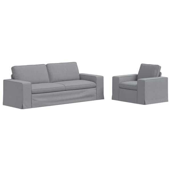 vidaXL Sofa 2 pcs Lysegr&aring; 182 x 80 x 82 cm Stof