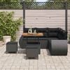 vidaXL Havesofa S&aelig;t 8 pcs Sort polyrattan