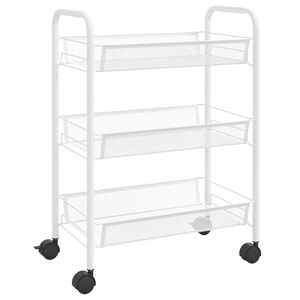 vidaXL k&oslash;kkenvogn med 3 hylder 46x26x64 cm jern hvid