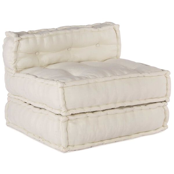 vidaXL Modulsofa 4 pcs Creme Stof