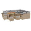 vidaXL Havesofa S&aelig;t 13 stk. Beige polyrattan