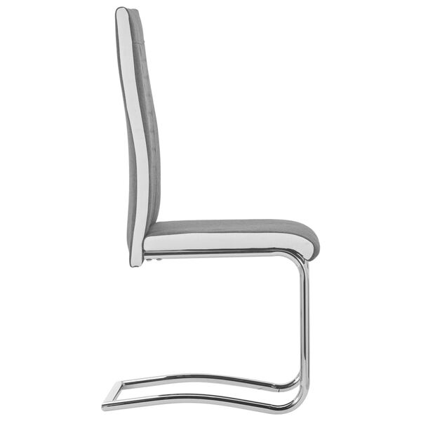 vidaXL spisebordsstole 2 stk. med cantilever-design stof m&oslash;rkegr&aring;