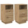 vidaXL sengeborde 2 stk. med 2 skuffer 36x36x68 cm kunsteg