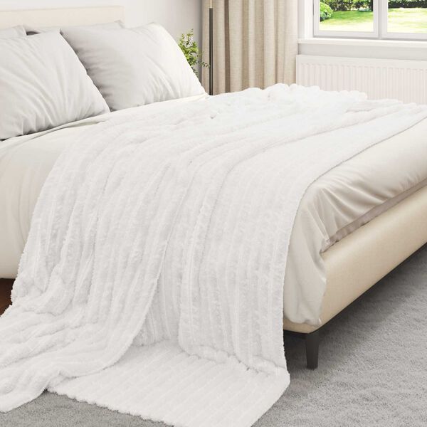 vidaXL Kastet&aelig;pper 6 pcs Hvid 240 x 220 cm Fleece