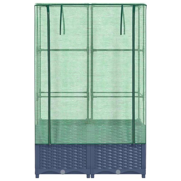 vidaXL h&oslash;jbed med drivhusovertr&aelig;k 80x40x138 cm rattan-look