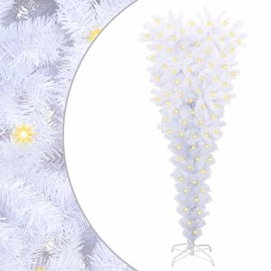 vidaXL Kunstigt juletr&aelig; med 150 LED'er Hvid 120 cm PVC og St&aring;l