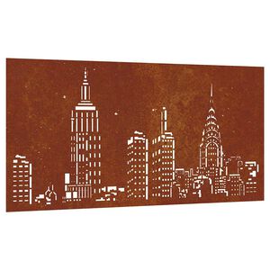 vidaXL udend&oslash;rs v&aelig;gdekoration 105x55 cm skyline-design cortenst&aring;l