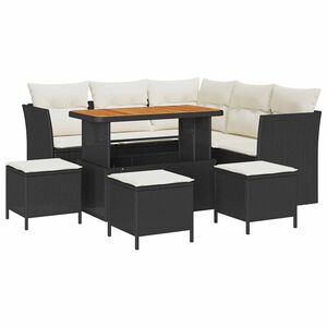 vidaXL Havesofa S&aelig;t 9 stk. 5-personers Sort og Cream polyrattan