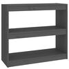 vidaXL bogreol/rumdeler 80x30x71,5 cm massivt fyrretr&aelig; gr&aring;