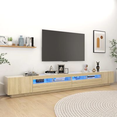 vidaXL tv-skab med LED-lys 300x35x40 cm sonoma-eg