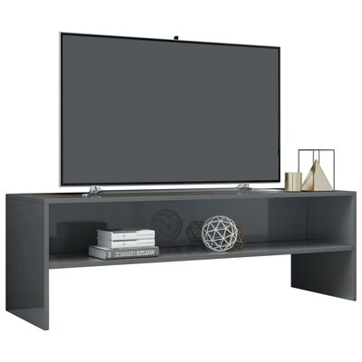 vidaXL tv-bord 120x40x40 cm konstrueret træ grå højglans