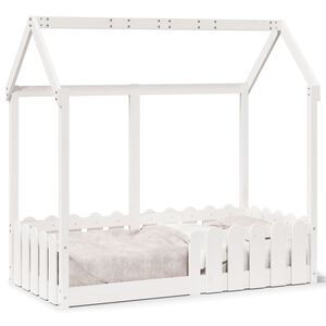 vidaXL sengeramme til husseng 70x140 cm massivt fyrretr&aelig; hvid