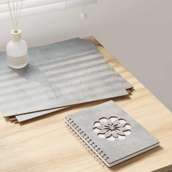 vidaXL Dekor Panels 12 pcs Betongrå 30 x 30 x 0.3 cm Konstrueret træ