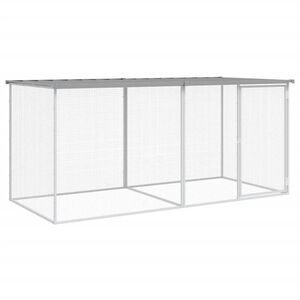 vidaXL kyllingebur med tag lysegr&aring; 203x98x90 cm galvaniseret st&aring;l