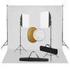 vidaXL fotostudies&aelig;t med softbox-lamper + baggrund og reflektor