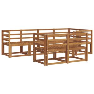 vidaXL Udend&oslash;rs sofagruppe med pude 7 pcs Naturlig og Antracit