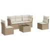 vidaXL sofas&aelig;t til haven 6 dele med hynder polyrattan beige