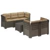 vidaXL 5-personers Havem&oslash;bel Sofa med Hynder Rattan Look PP Lysegr&aring;