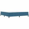 vidaXL Box spring seng med madras M&oslash;rk bl&aring; 200 x 200 cm Stof