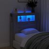 vidaXL sengegavl 100x18,5x103,5 cm LED-lys konstrueret tr&aelig; gr&aring; sonoma