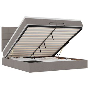 vidaXL osmannisk sengeramme med madrasser 200x200 cm stof gr&aring;brun