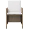 vidaXL havestole med skamler 2 stk. polyrattan beige