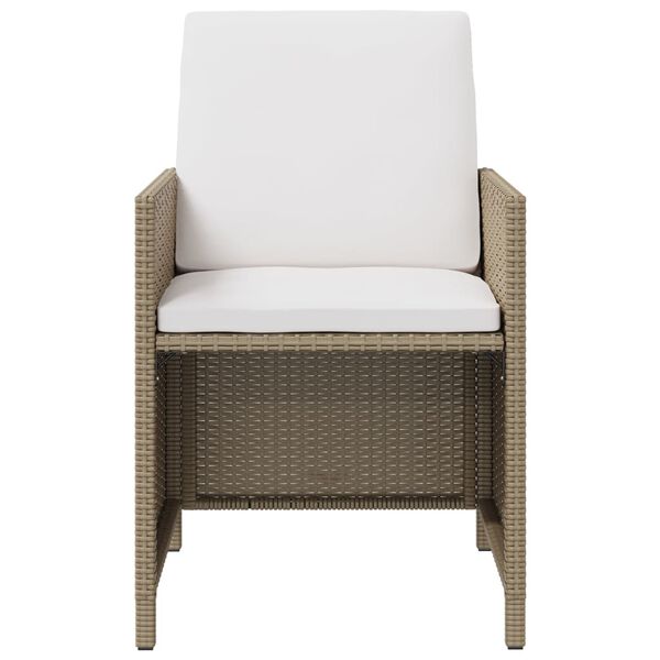vidaXL havestole med skamler 2 stk. polyrattan beige