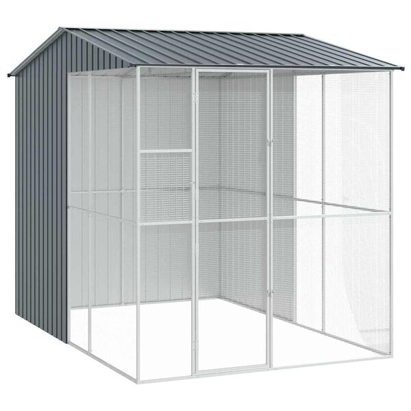 vidaXL Fuglebur Antracit 215 x 310 x 247 cm Galvaniseret stål