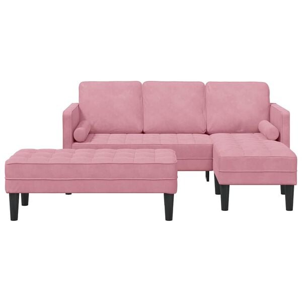 vidaXL Sofa S&aelig;t med pude 2 pcs Lyser&oslash;d Polyester