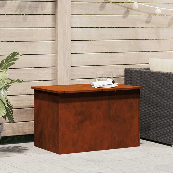 vidaXL Udend&oslash;rs Opbevaringskasse Rusten 80 x 50,5 x 50 cm St&aring;l