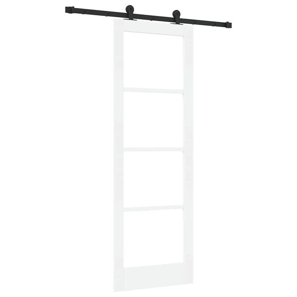 vidaXL Skyded&oslash;r ORKDAL Hvid 73,5 x 211 cm Massivt fyrretr&aelig; og glas