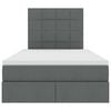 vidaXL Seng med opbevaring og LED M&oslash;rkegr&aring; 120 x 200 cm Polyester