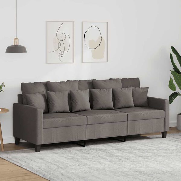 vidaXL 3-personers sofa 180 cm stof gr&aring;brun