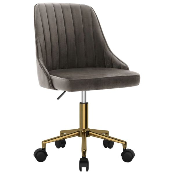 vidaXL drejelige spisebordsstole 2 stk. fl&oslash;jl m&oslash;rkegr&aring;