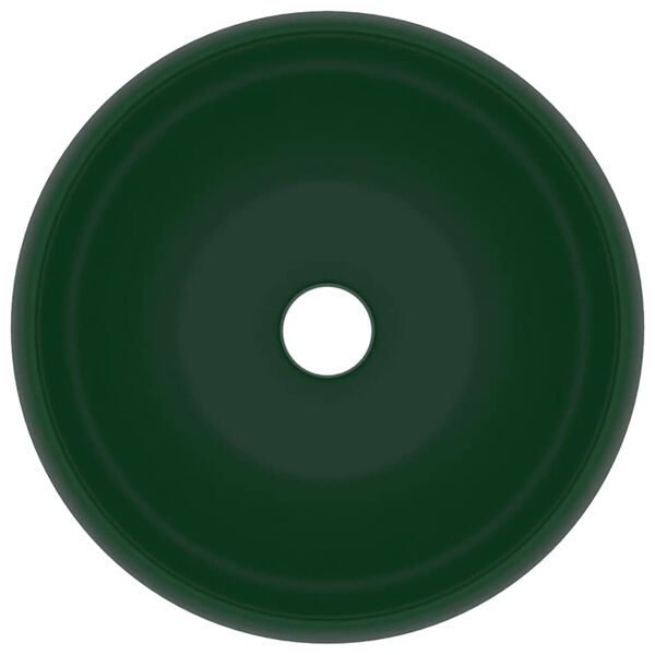 vidaXL luksuri&oslash;s h&aring;ndvask 40x15 cm rund keramik mat m&oslash;rkegr&oslash;n