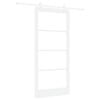 vidaXL Skyded&oslash;r 93 x 202 cm Massivt fyrretr&aelig; og glas Hvid