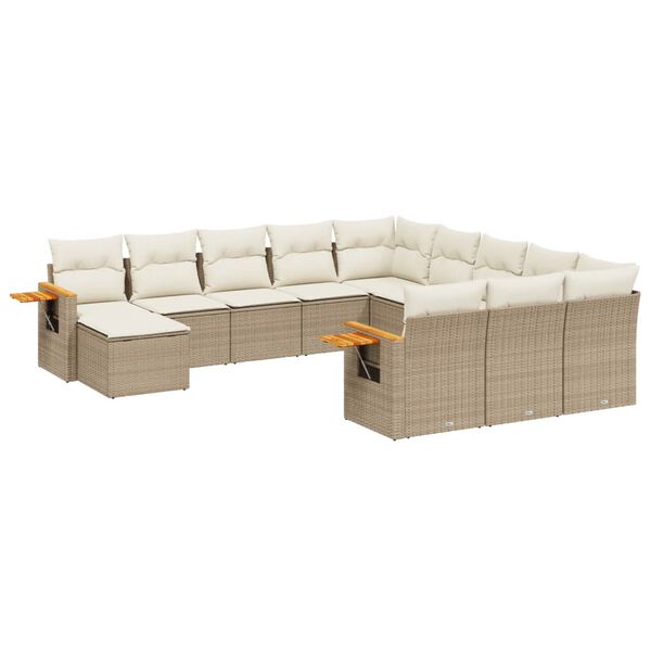 vidaXL sofas&aelig;t til haven 11 dele med hynder polyrattan beige