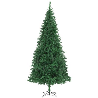 vidaXL kunstigt juletræ med LED-lys og kuglesæt 300 cm grøn