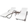 vidaXL liggestole 2 stk. med bord polyrattan brun