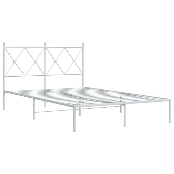 vidaXL sengeramme med sengegavl 120x200 cm metal hvid