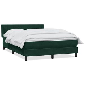 vidaXL kontinentalseng med madras 160x210 cm fl&oslash;jl m&oslash;rkegr&oslash;n