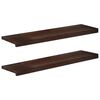 vidaXL Trappetrin 2 stk. 90 x 25 x 2 cm M&oslash;rk Brun Solid b&oslash;g