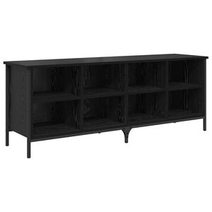 vidaXL Sko skab 131 x 35 x 50 cm Ingeni&oslash;rt tr&aelig; og jern Sort eg
