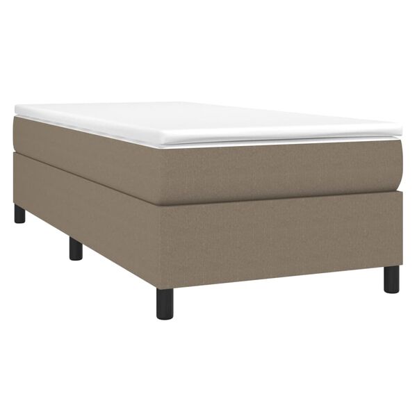 vidaXL Boxspring sengeramme 90x200 cm stof gr&aring;brun
