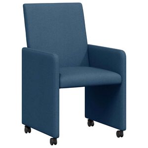 vidaXL Spisebordsstole med hjul 2 stk. Stof Bl&aring; 57 x 66 x 94 cm